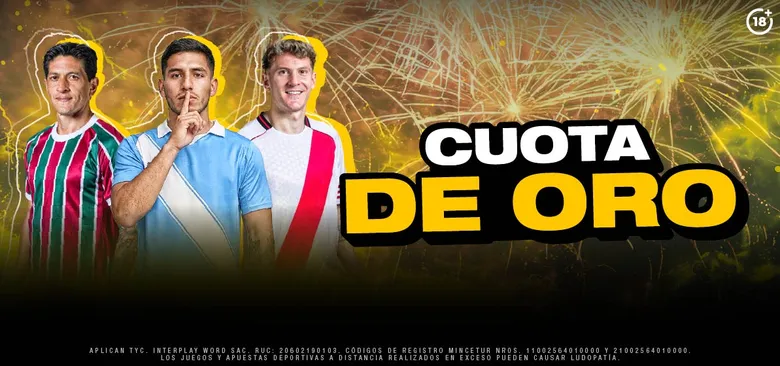 Cartel de la promoción Cuota de Oro con futbolistas