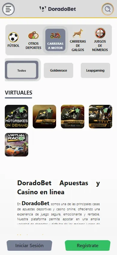 Pestañas de proveedores Goldenrace y Leapgaming en un portal de guías.
